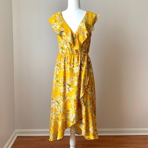 Mustard yellow floral dress
